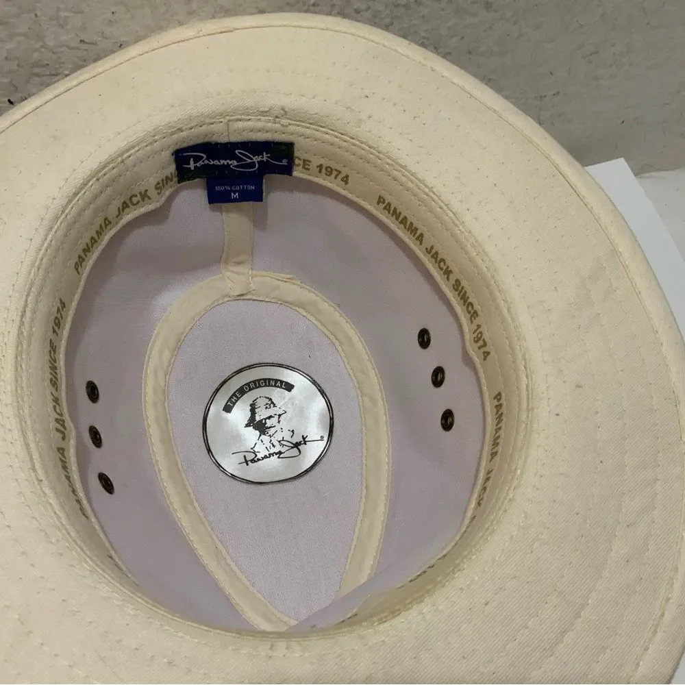 Vintage The Original Panama Jacket Canvas Bush Safari Fedora Hat White Medium